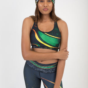 ONE LOVE JAMAICAN COLORS-BRA TOP - Escala Activewear