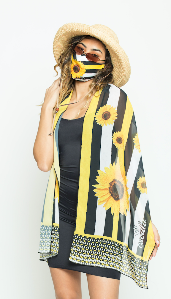 Sunflower Scarf and Face Mask Set - Escala Activewear