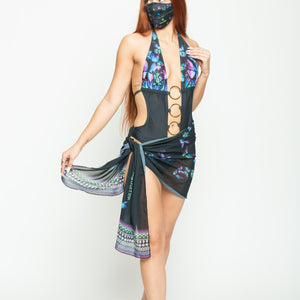 Butterflies at night Scarf and Face Mask Set - Escala Activewear