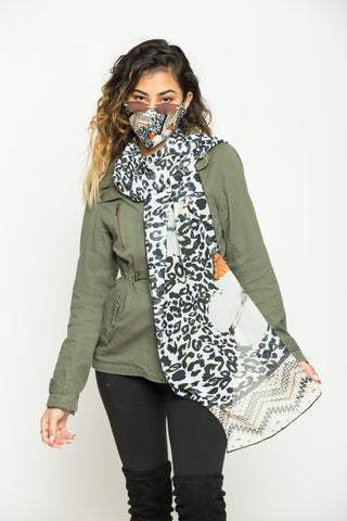 Cheetah Scarf and Face Mask Set - Escala Activewear