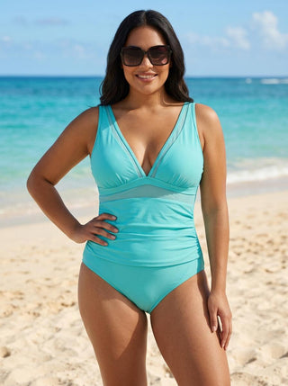 ALICE full piece bathing suit - Light Blue
