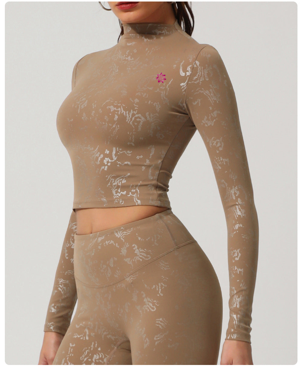 RADIANT - Long-Sleeve Shimmer Crop Top