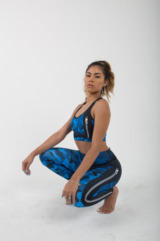 BLUE CAMO TOP - Escala Activewear