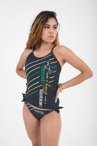 I AM WOMAN I AM STRONG BIKINI  | JAMAICAN COLORS - Escala Activewear