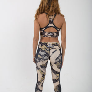 TAN SNAKE SKIN BRA TOP - Escala Activewear
