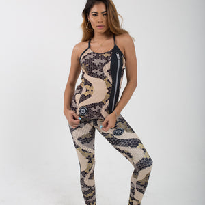 TAN SNAKE SKIN TOP - Escala Activewear