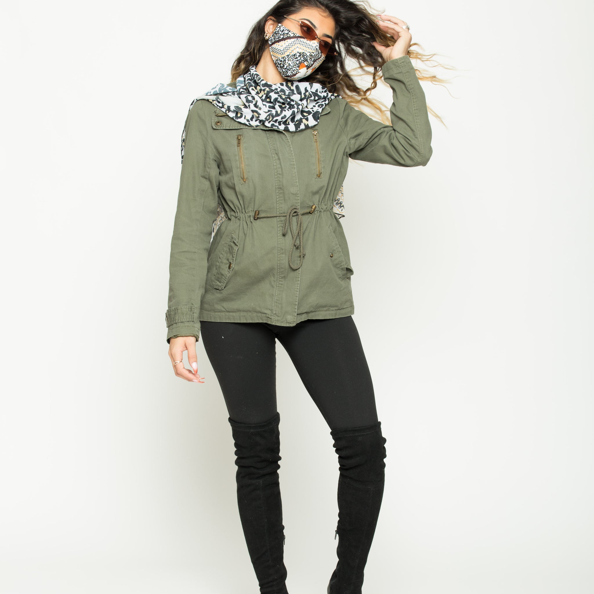 Cheetah Scarf and Face Mask Set - Escala Activewear