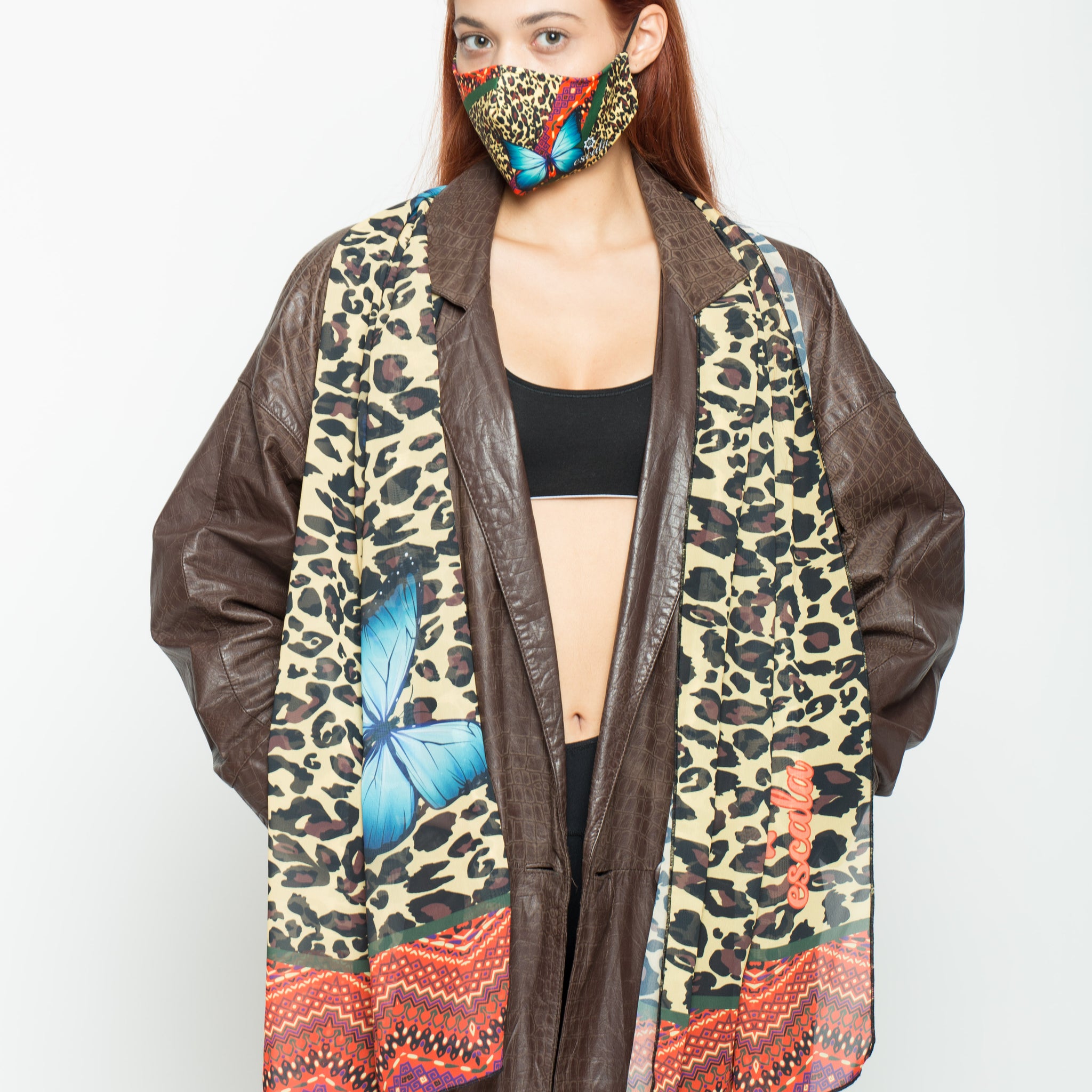 Colorful Cheetah Scarf and Face Mask Set - Escala Activewear