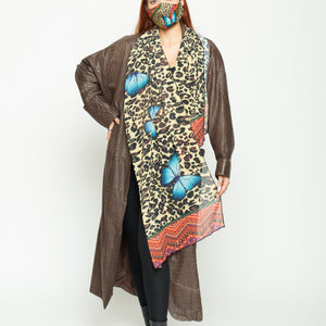 Colorful Cheetah Scarf and Face Mask Set - Escala Activewear