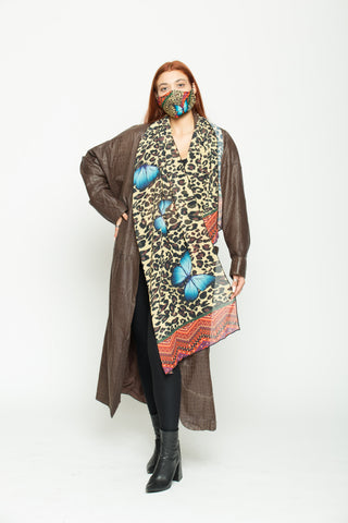 Colorful Cheetah Scarf and Face Mask Set - Escala Activewear