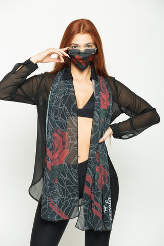 Red Roses Scarf - Escala Activewear