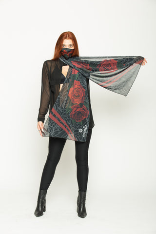 Red Roses Scarf - Escala Activewear